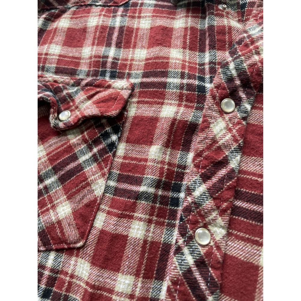 Wrangler Wrancher Plaid Pearl Snap Button Down Western Shirt - Picture 2 of 6